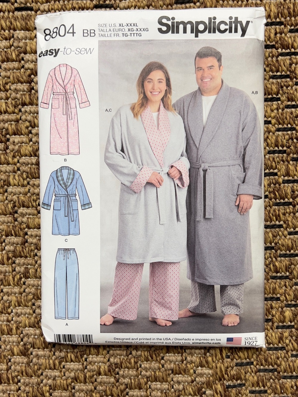 Simplicity 8804 Sewing Pattern Robe Pajama Set|Easy to Sew Lounge Wear